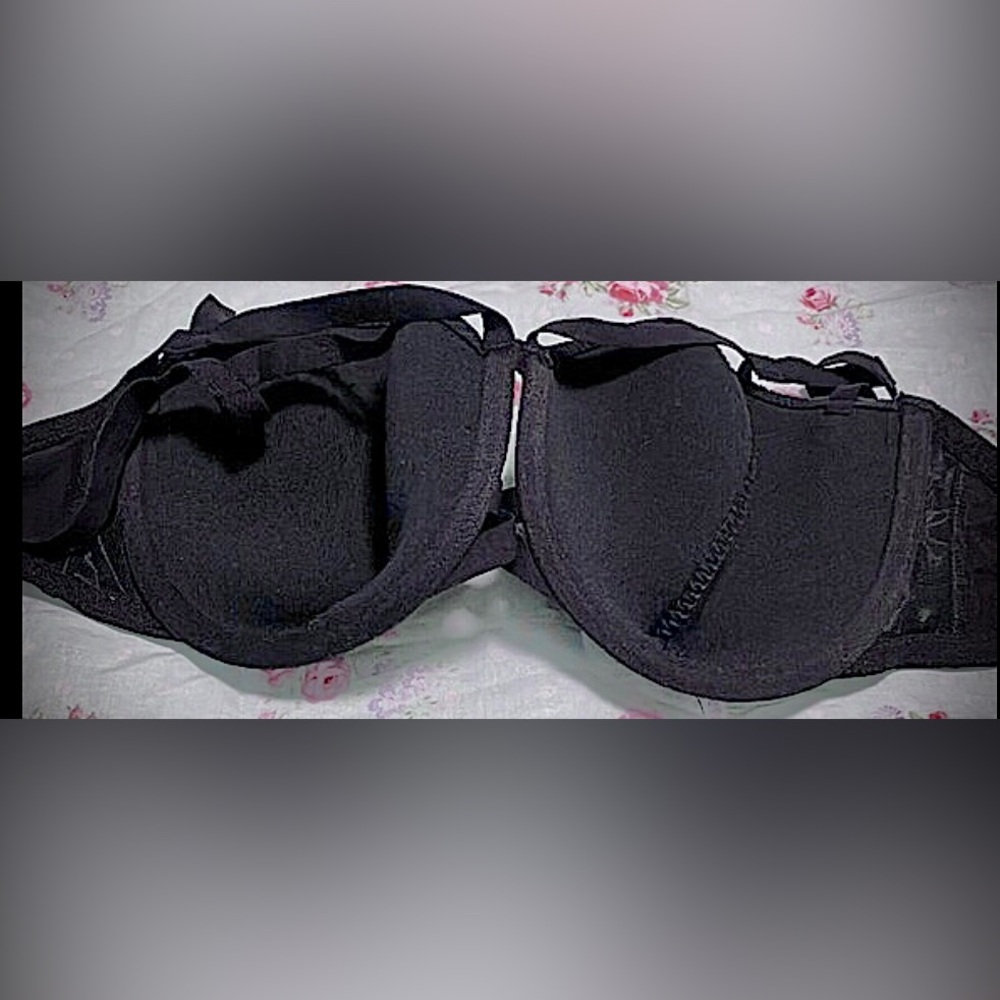 Adore Me Bra Style BR-00461-BAL lined with underwire in black Plus Size 36EE